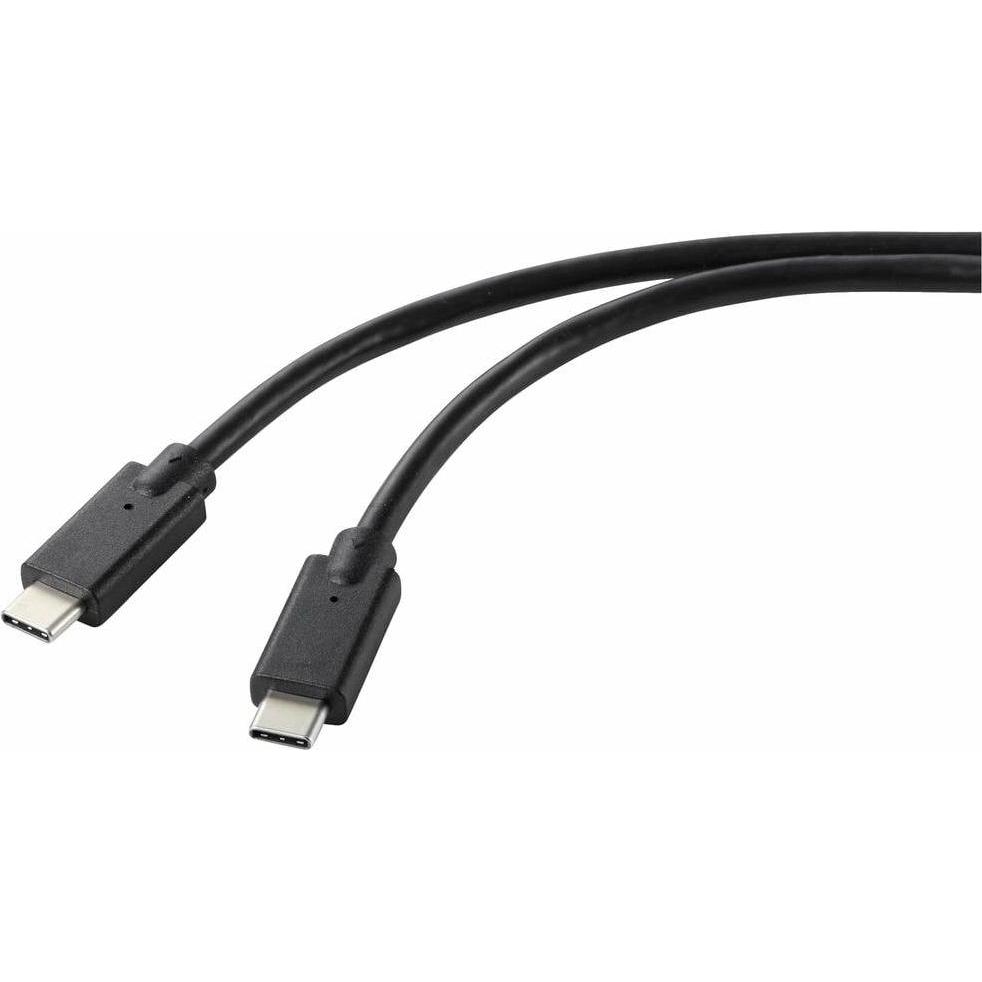 Renkforce USB-Ladekabel USB 2.0 USB-C Stecker, USB-C Stecker 2.00 m Schwarz TP (2 m, USB 2.0), USB Kabel