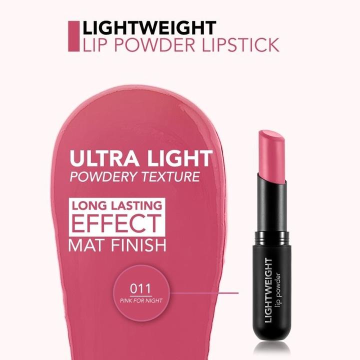Image du produit Flormar Rouge à lèvres poudre légère - 011 Pink for Night, finition mate, 3 g (011 Pink for Night)