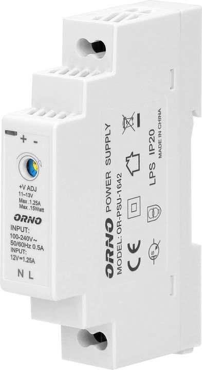 MGA ORNO PSU-1642 Power supply unit for DIN rail DIN 12VDC, 1.25A, 15W(1 module)