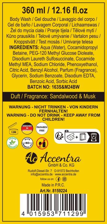 Produktbild Accentra BATH & BODY - Badeset (360 ml)