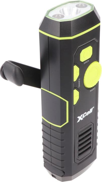 Image du produit XCell Lampe de poche dynamo avec radio FM, alarme et fonction powerbank (30 lm)
