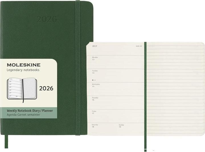 Actual product image Moleskine WONK 2026 PK SC Myrtle Grün (9 x 14 cm, English)