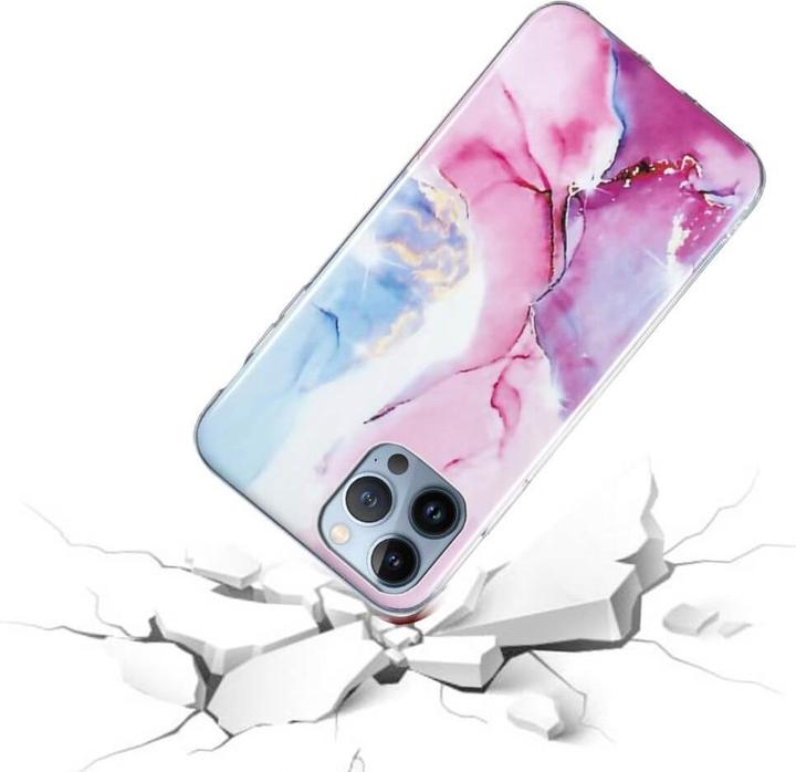 Actual product image Cover-Discount iPhone 15 Pro Max - Silicone Rubber Case Rose Marble (Apple iPhone 15 Pro Max)
