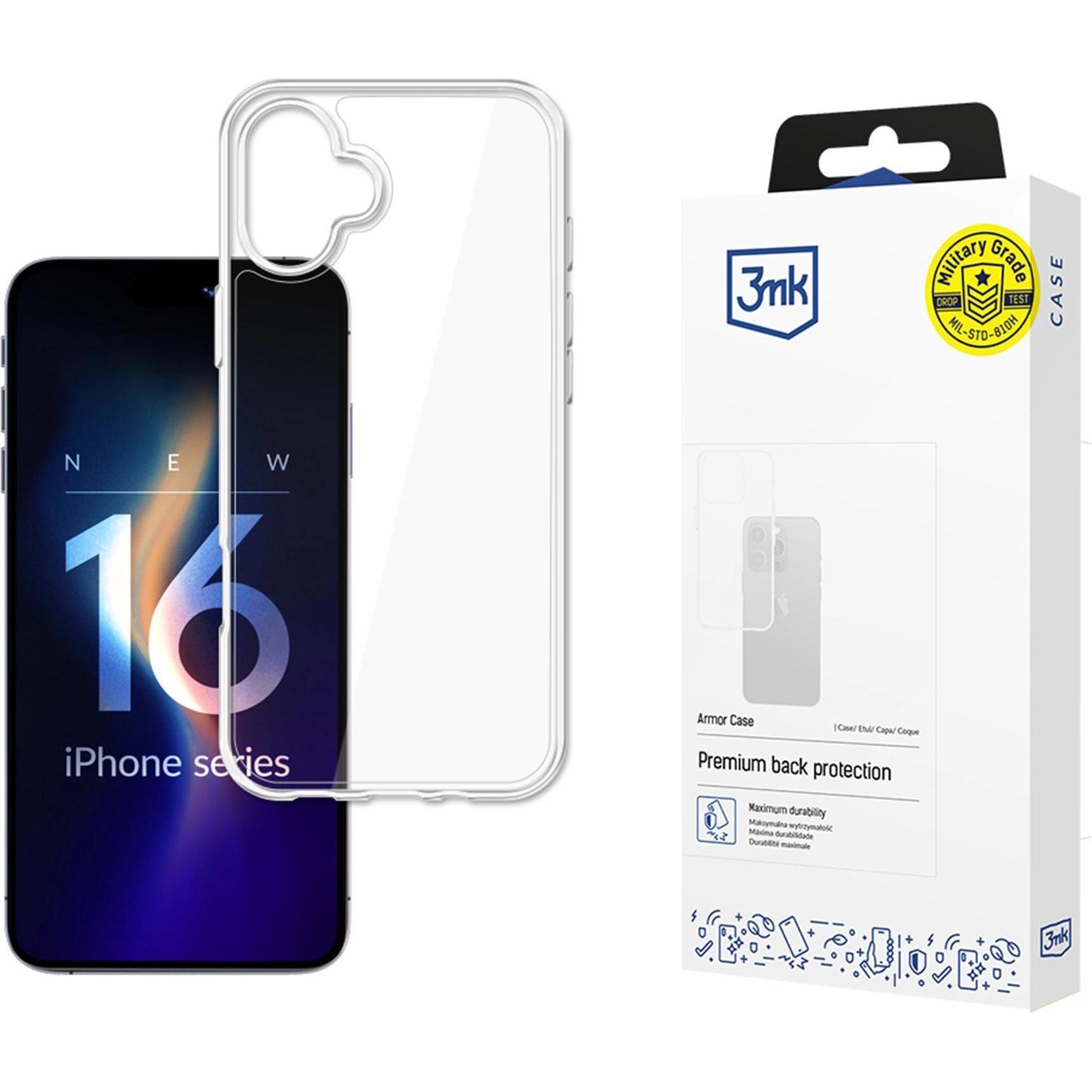 3MK Armor Case iPhone 16 Plus (Apple iPhone 16 Plus), Smartphone Hülle, Transparent