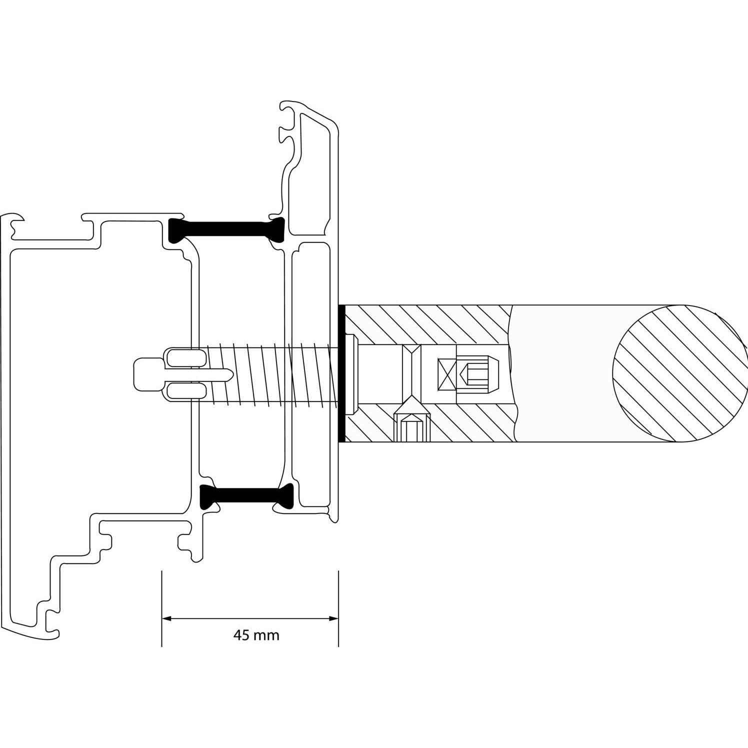Kws, Türgriff + Fenstergriff, Befestigungszubehör S23 - einseitig, M8x 45, Edelstahl (Türgriff)