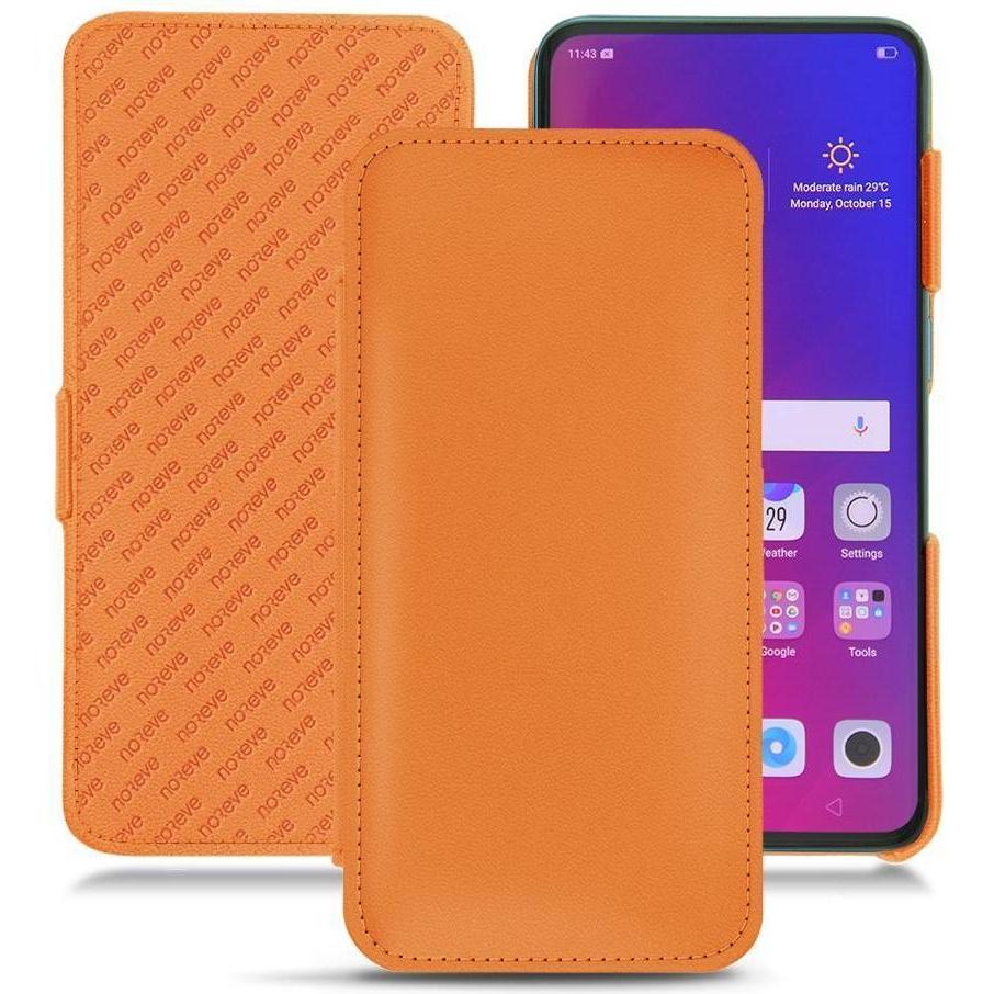 Noreve Lederschutzhülle horizontal (Oppo Find X), Smartphone Hülle, Orange