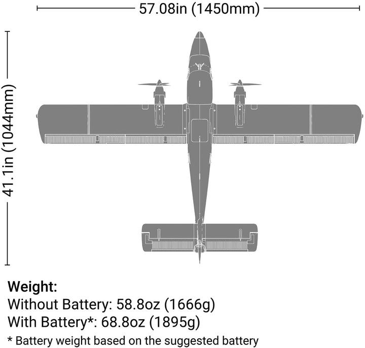 Image du produit E-Flite DHC-6 Twin Otter 1.4m BNF Basic mit AS3X+ und SAFE Select (Multi moteur)
