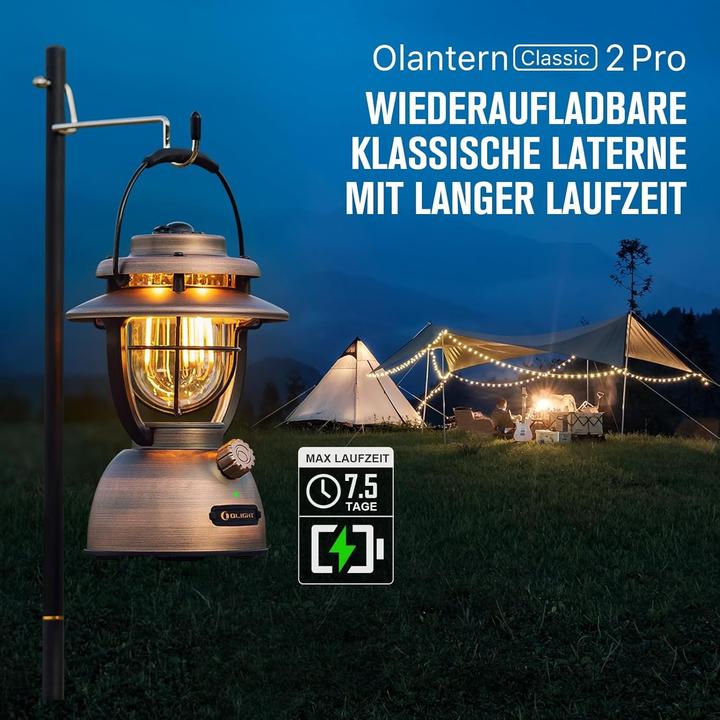 Image du produit Olight Retro-Campinglaterne mit dimmbarem Licht, USB-Netzteil, wasserdicht für Garten und Notfall