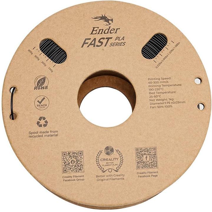 Actual product image Creality Filament PLA Fast Black (PLA, 1.75 mm, 1000 g, Black)