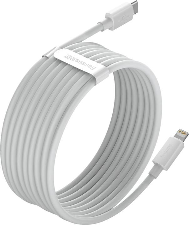Actual product image Baseus Simple Wisdom Data Cable Kit USB-C to Lightning PD 20W (2PCS/Set) 1.5m White (1.50 m, 20 W)