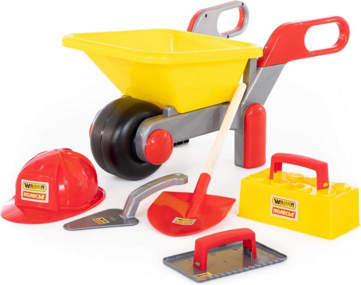 Actual product image Polesie Craftsman construction wheelbarrow with mason set 6 pieces