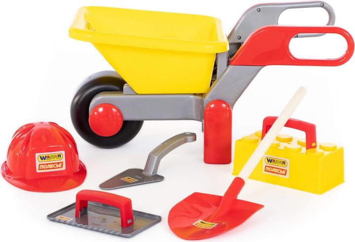 Actual product image Polesie Craftsman construction wheelbarrow with mason set 6 pieces