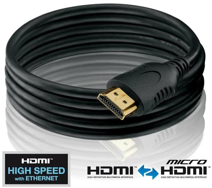 Actual product image Purelink micro HDMI (Typ D) — HDMI (Typ A) (1 m, HDMI, 2.0)