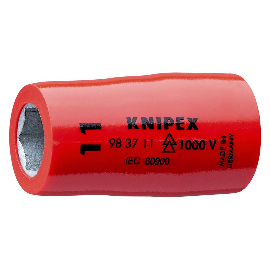 Knipex, Steckschlüssel + Stecknuss, Steckschlüsseleinsatz für Sechskantschrauben