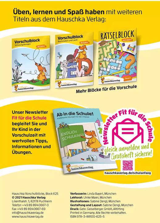Image du produit Vorschulblock - Fit zum Schuleintritt ab 5 Jahre (Allemand, Linda Bayerl, Sabine Dengl, 2016)