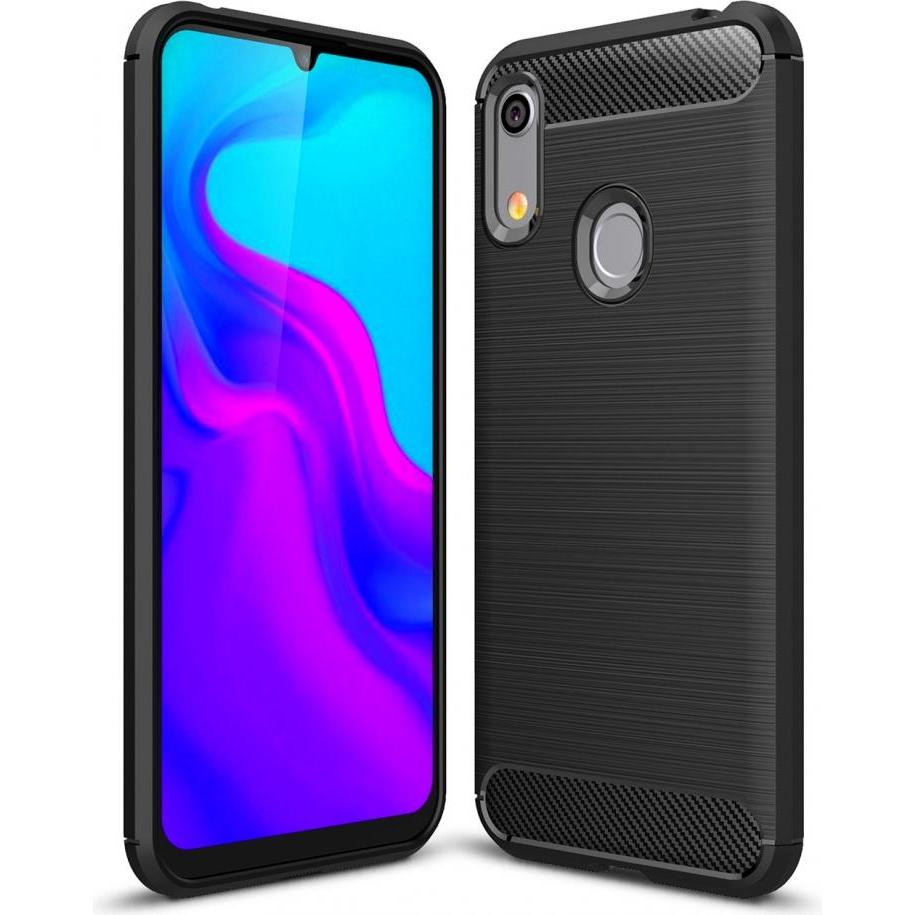 Screenguard Honor 8A Hülle Carbon Brushed Soft TPU (Honor 8A), Smartphone Hülle, Schwarz