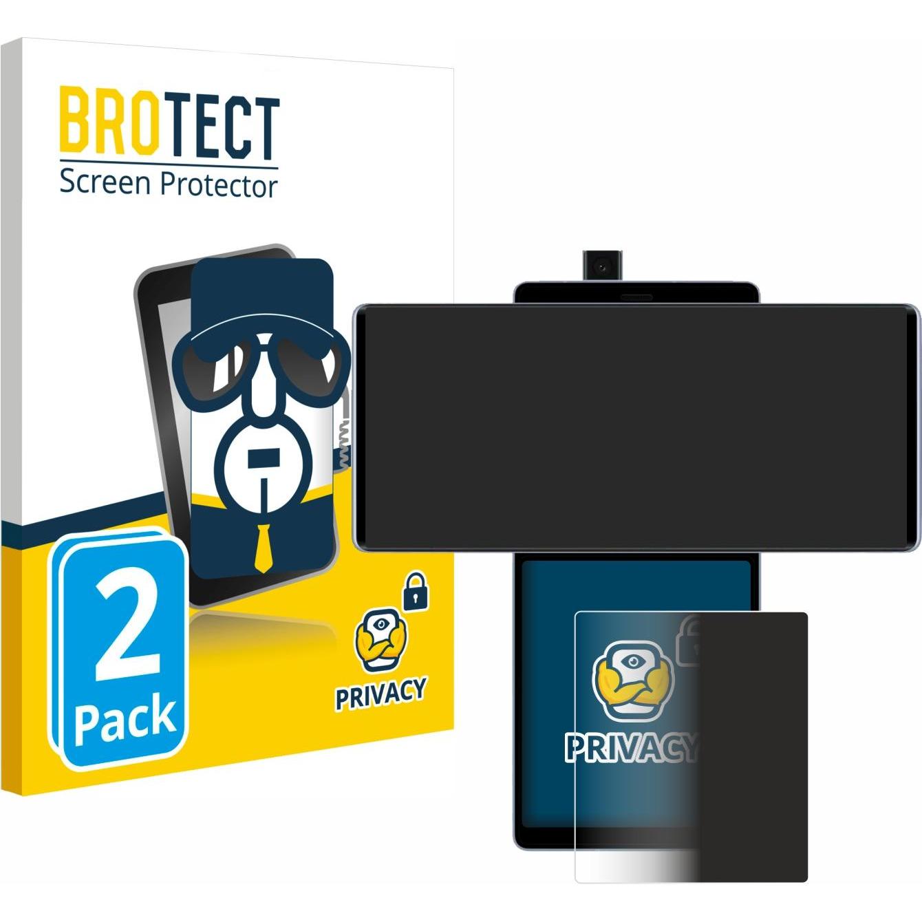 Thumbnail - BROTECT Sichtschutzfolie Anti-Spy Privacy Folie Blaulicht-Schutz (2 Stück, LG Wing), Smartphone Schutzfolie, Blau