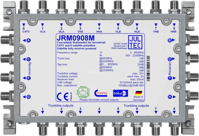 Actual product image Jultec GmbH Multiswitch JRM0908M 9 to 8 cascade (Antenna cable)