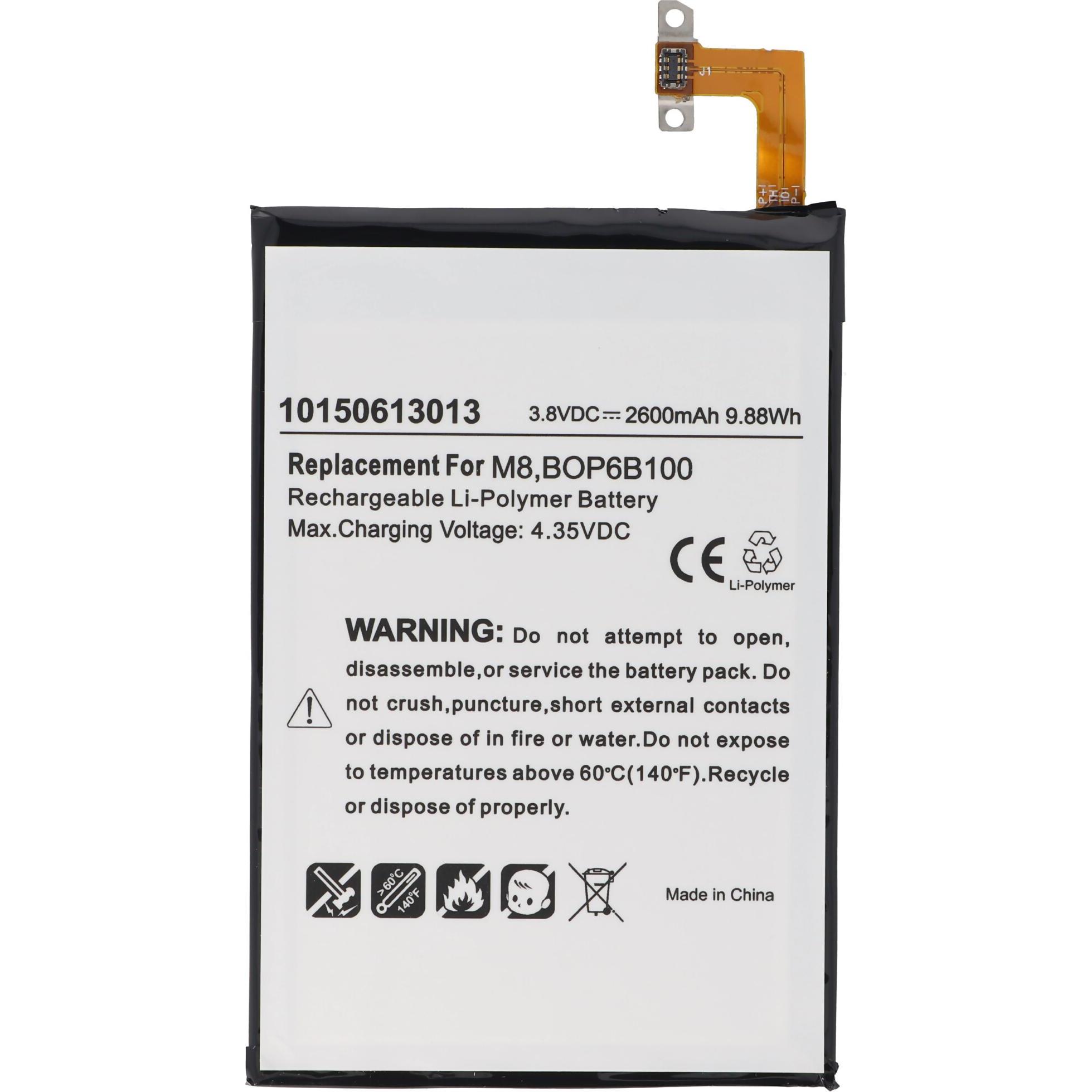 AccuCell Akku HTC One M8, 35H00214-00M, 35H00214-01M, B0P6B100, BOP6B100, M8S, Smartphone Akku
