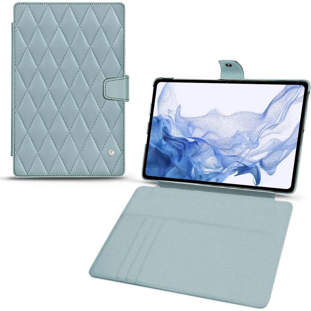 Noreve Lederschutzhülle Wallet (Galaxy Tab S8 Ultra), Tablet Hülle, Blau