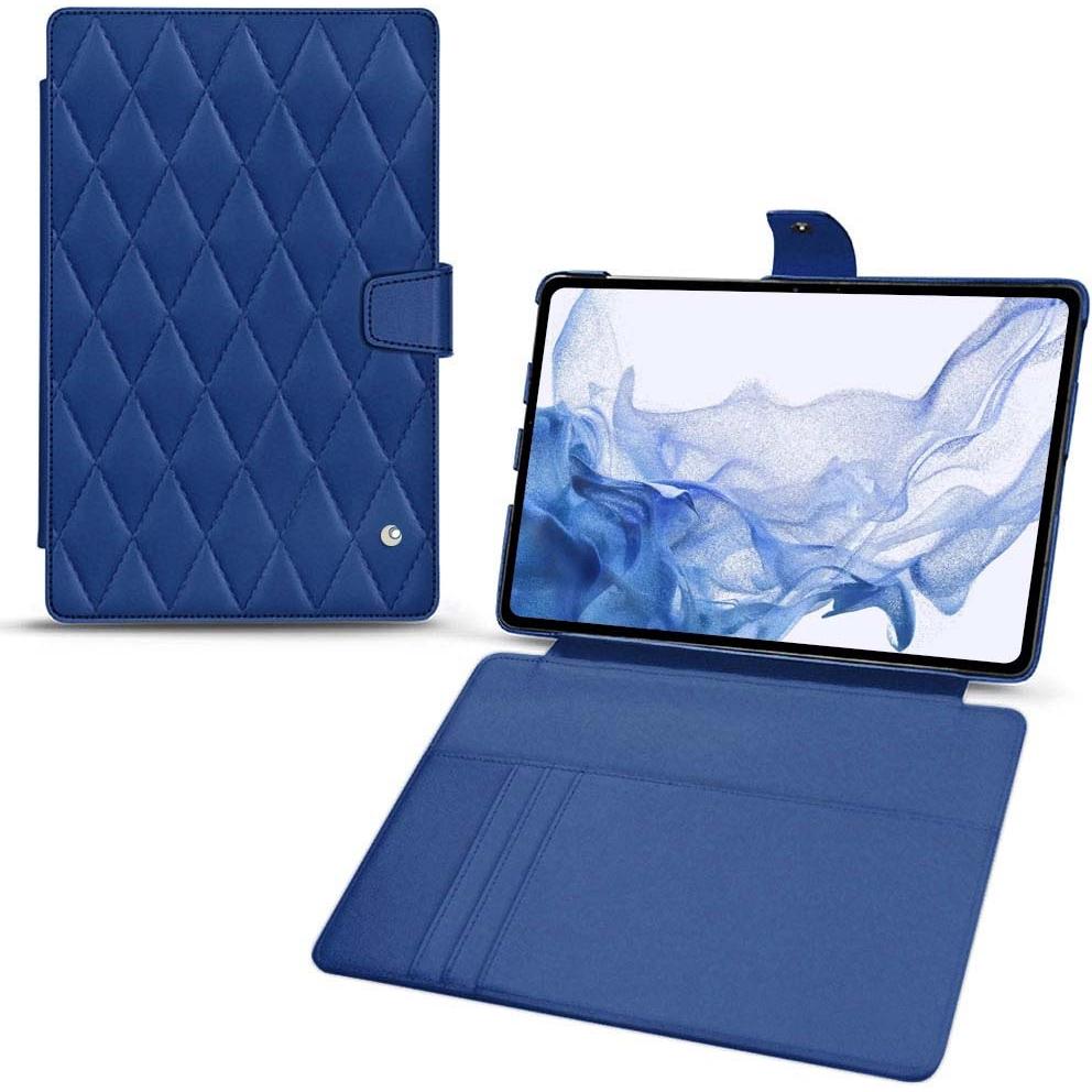 Noreve Lederschutzhülle Wallet (Galaxy Tab S8 Ultra), Tablet Hülle, Blau