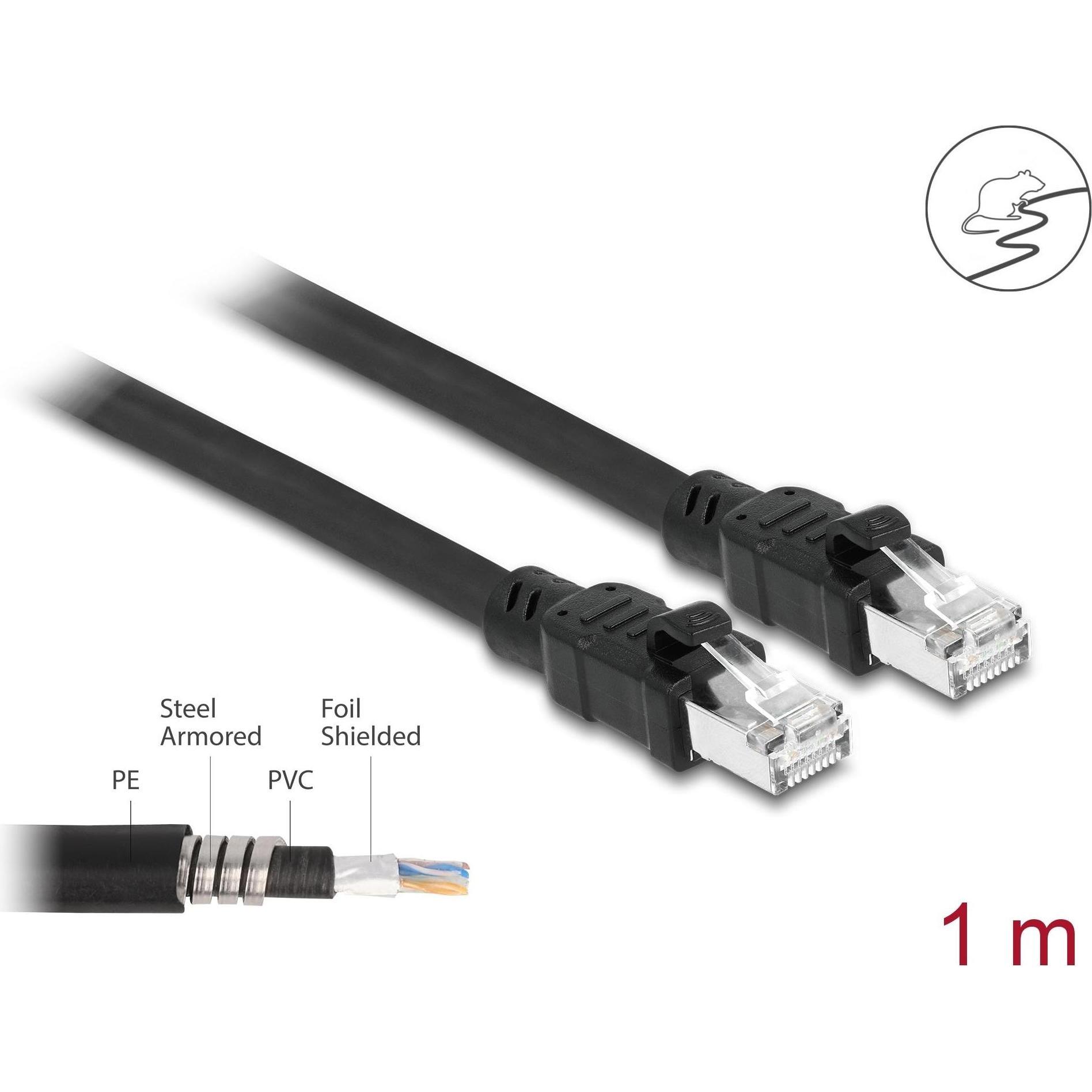 Thumbnail - Delock Netzwerkkabel RJ45 Cat.6A F/UTP mit innerem Metallmantel 1 m (F/UTP, CAT6a, 1 m), Netzwerkkabel