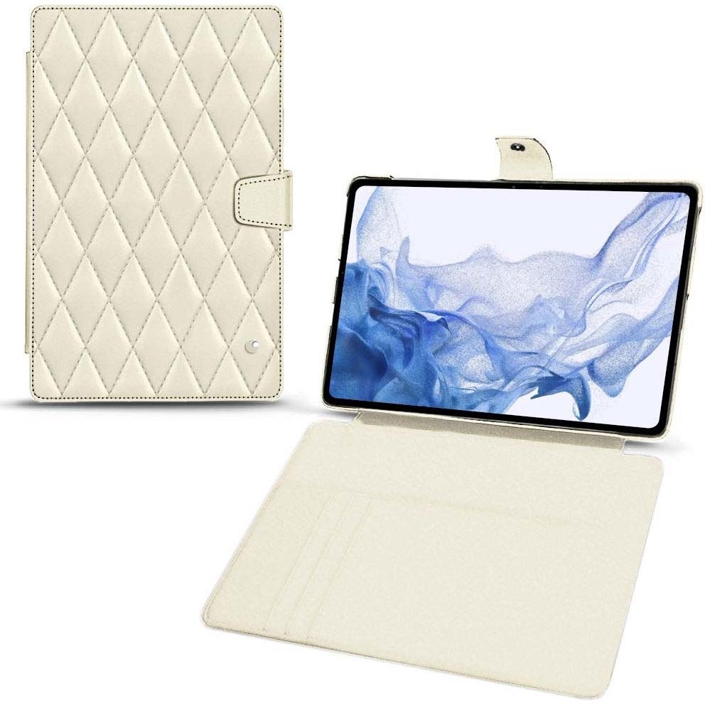 Noreve Lederschutzhülle Wallet (Galaxy Tab S8 Ultra), Tablet Hülle, Weiss
