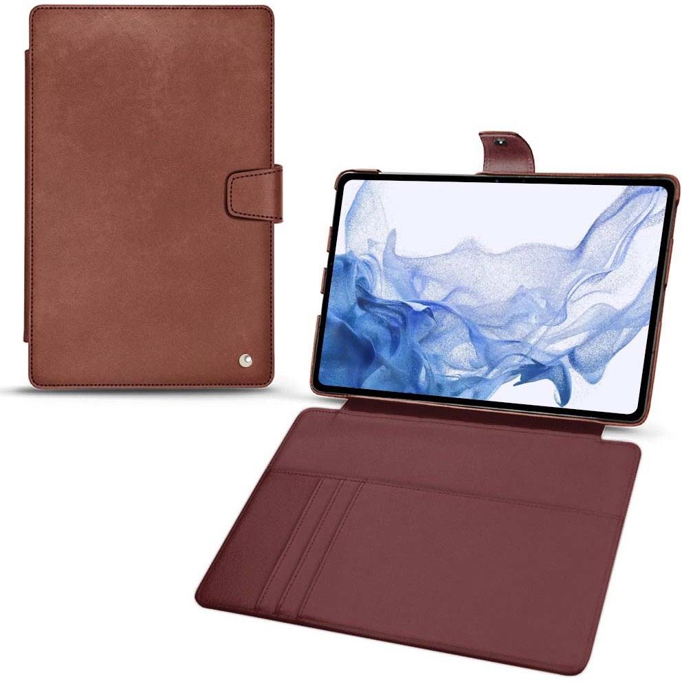 Noreve Lederschutzhülle Wallet (Galaxy Tab S8 Ultra), Tablet Hülle, Rot