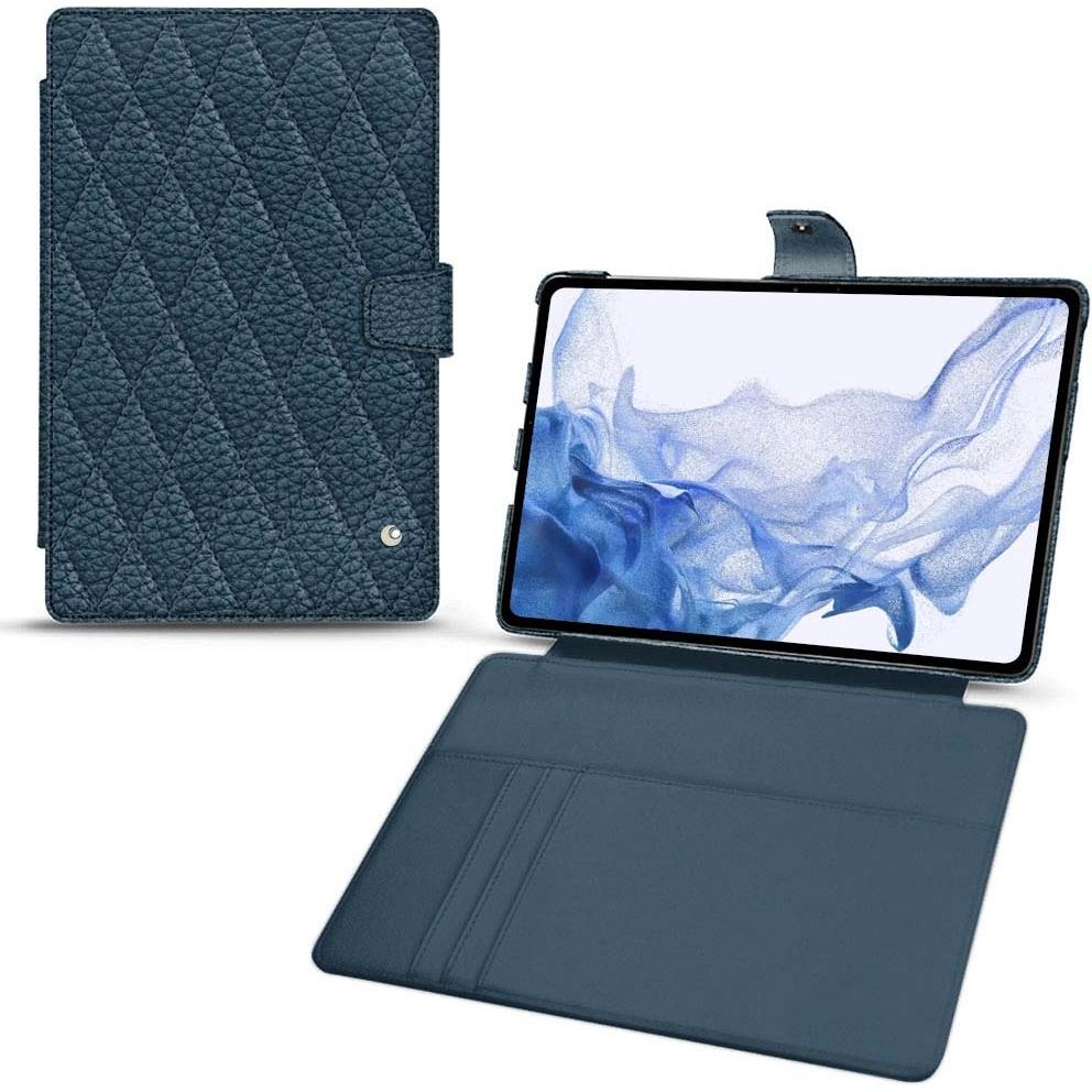 Noreve Lederschutzhülle Wallet (Galaxy Tab S8 Ultra), Tablet Hülle, Blau