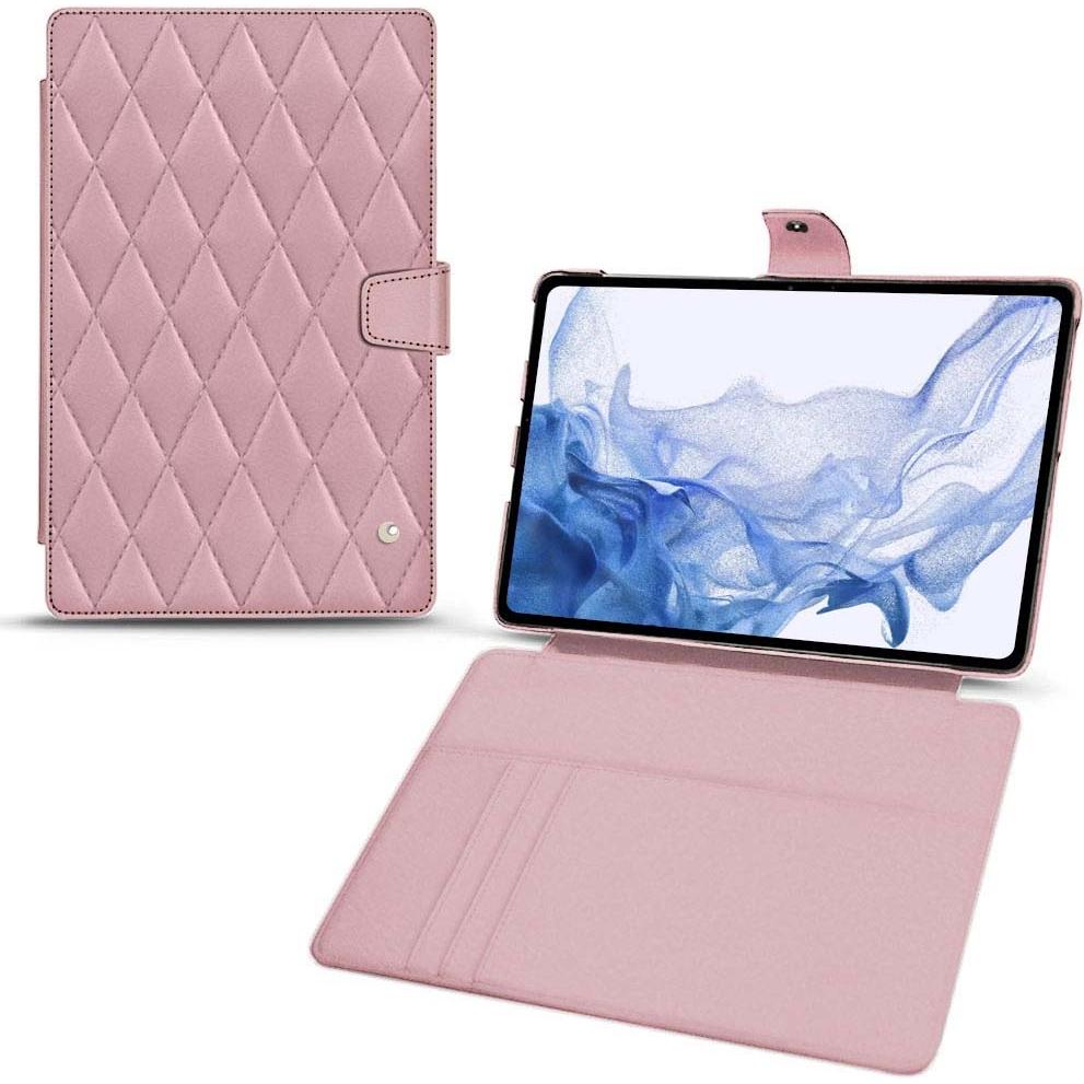 Noreve Lederschutzhülle Wallet (Galaxy Tab S8 Ultra), Tablet Hülle, Rosa