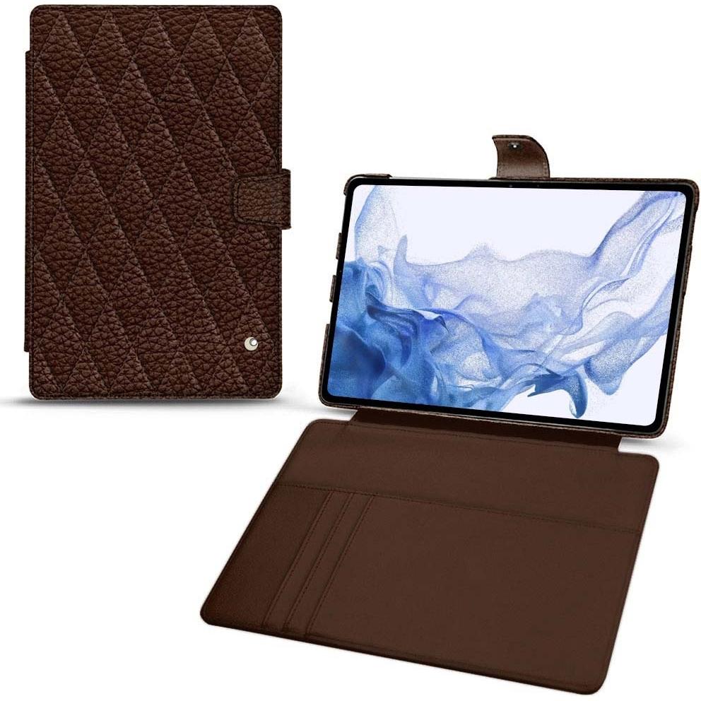 Noreve Lederschutzhülle Wallet (Galaxy Tab S8 Ultra), Tablet Hülle, Braun