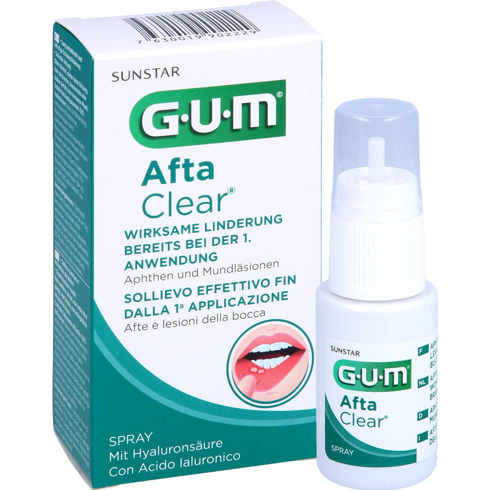 GUM, Mundspülung, SUNSTAR AftaClear Spray (15 ml, Mundspray)