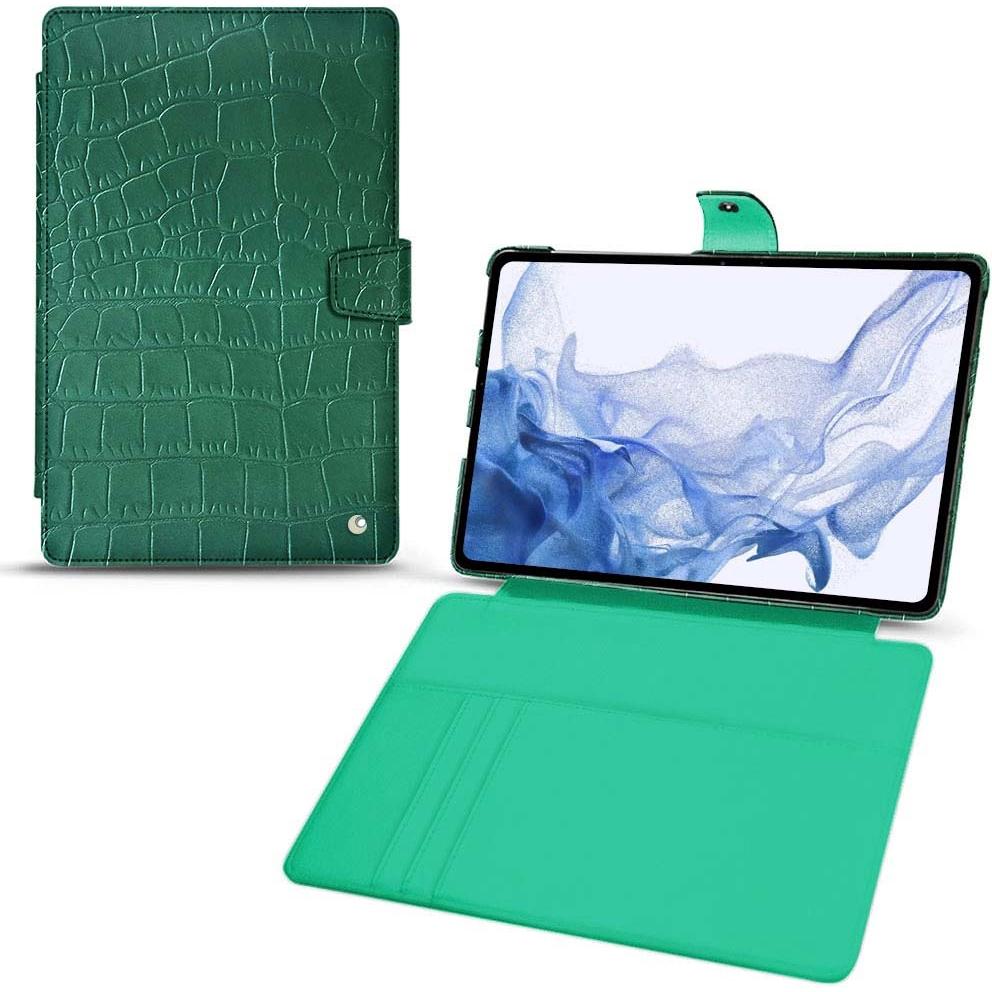 Noreve Lederschutzhülle Wallet (Galaxy Tab S8 Ultra), Tablet Hülle, Grün