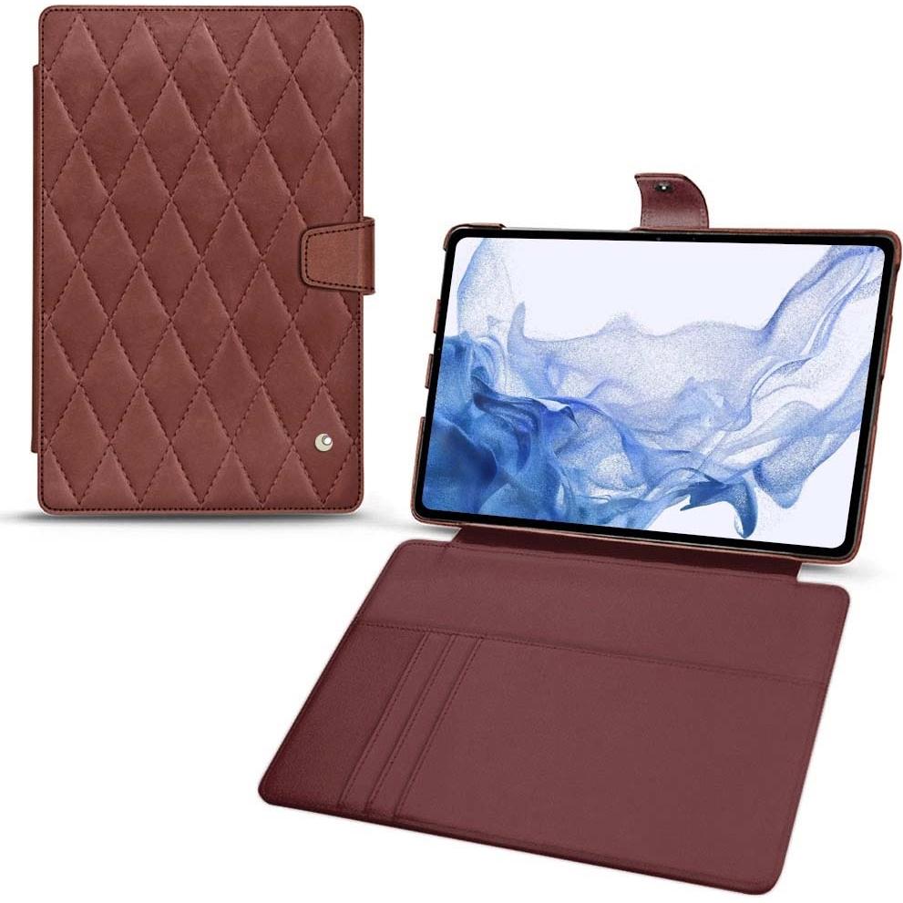 Noreve Lederschutzhülle Wallet (Galaxy Tab S8 Ultra), Tablet Hülle, Rot