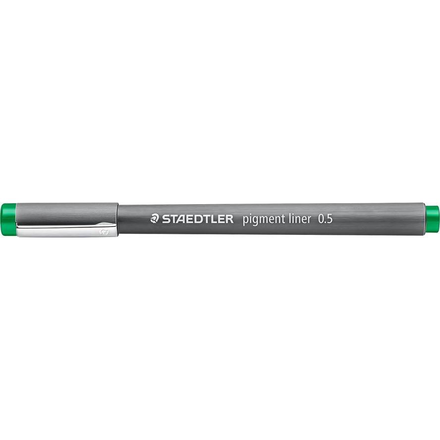 Staedtler, Schreibstifte, pigment liner 308 Fineliner, Einzelprodukt, grün, ca. 0,5 mm (Grün, 1 x)