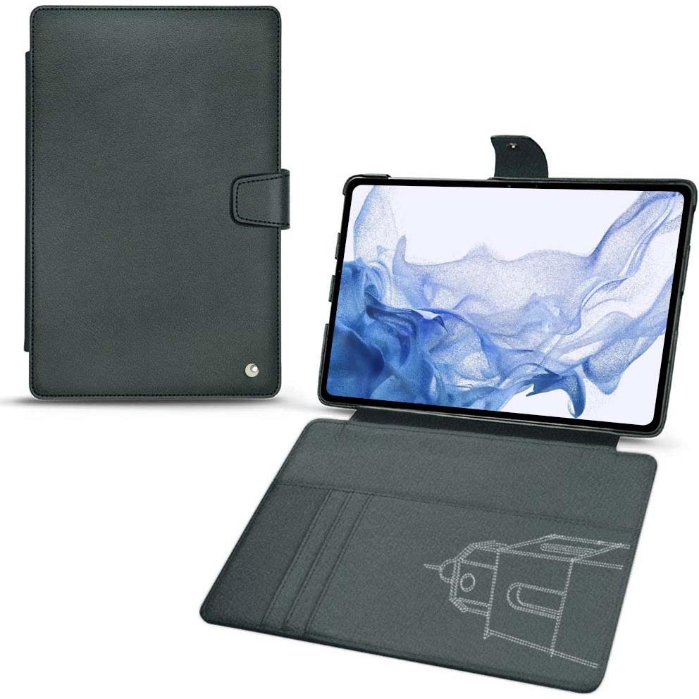 Noreve Lederschutzhülle Wallet (Galaxy Tab S8 Ultra), Tablet Hülle, Blau