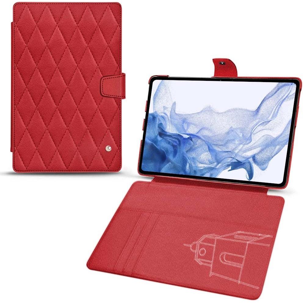 Noreve Lederschutzhülle Wallet (Galaxy Tab S8 Ultra), Tablet Hülle, Rot