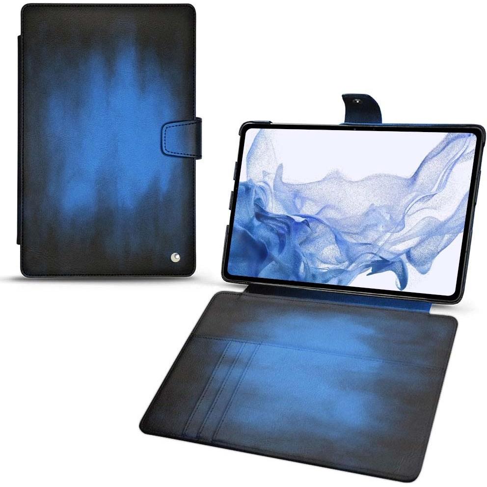 Noreve Lederschutzhülle Wallet (Galaxy Tab S8 Ultra), Tablet Hülle, Blau