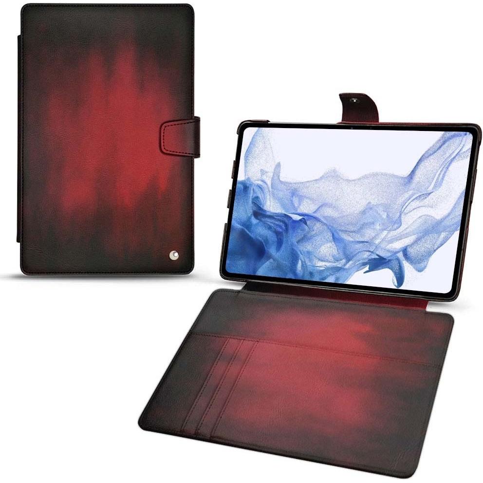 Noreve Lederschutzhülle Wallet (Galaxy Tab S8 Ultra), Tablet Hülle, Rot