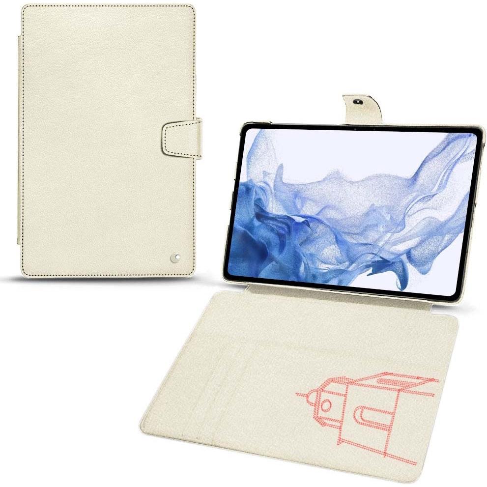 Noreve Lederschutzhülle Wallet (Galaxy Tab S8 Ultra), Tablet Hülle, Weiss