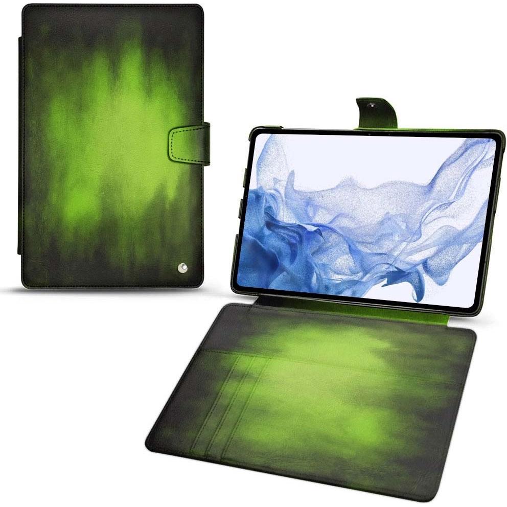 Noreve Lederschutzhülle Wallet (Galaxy Tab S8 Ultra), Tablet Hülle, Grün