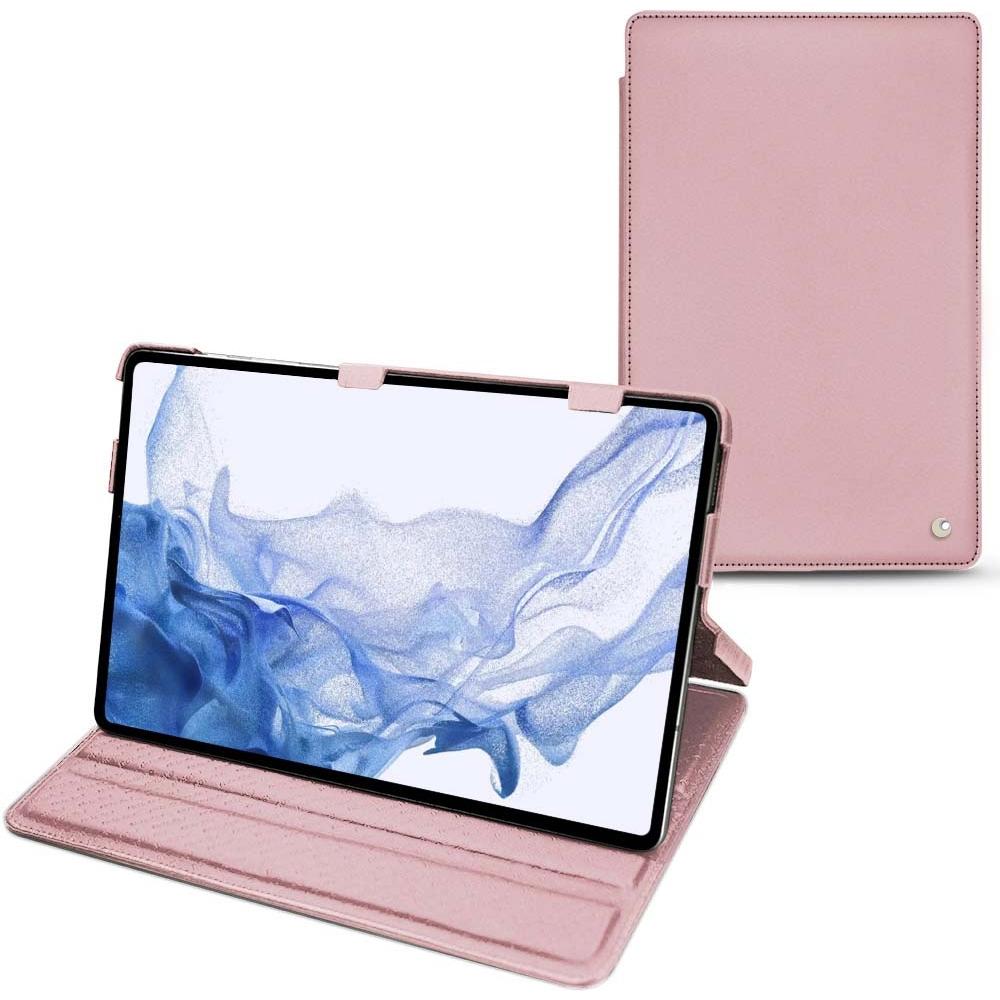 Noreve Lederschutzhülle horizontal (Galaxy Tab S8 Ultra), Tablet Hülle, Rosa