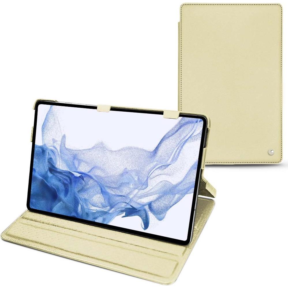 Noreve Lederschutzhülle horizontal (Galaxy Tab S8 Ultra), Tablet Hülle, Beige