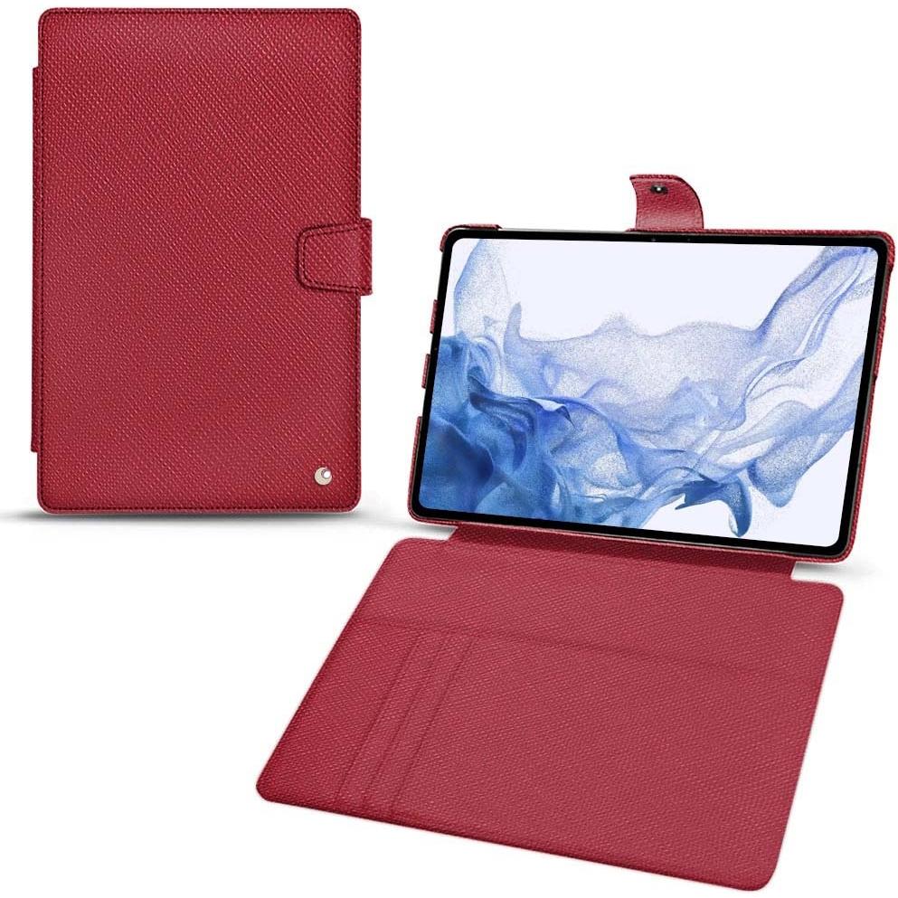Noreve Lederschutzhülle Wallet (Galaxy Tab S8 Ultra), Tablet Hülle, Rot