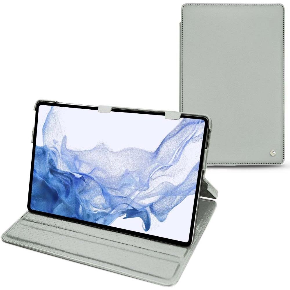 Noreve Lederschutzhülle horizontal (Galaxy Tab S8 Ultra), Tablet Hülle, Grau