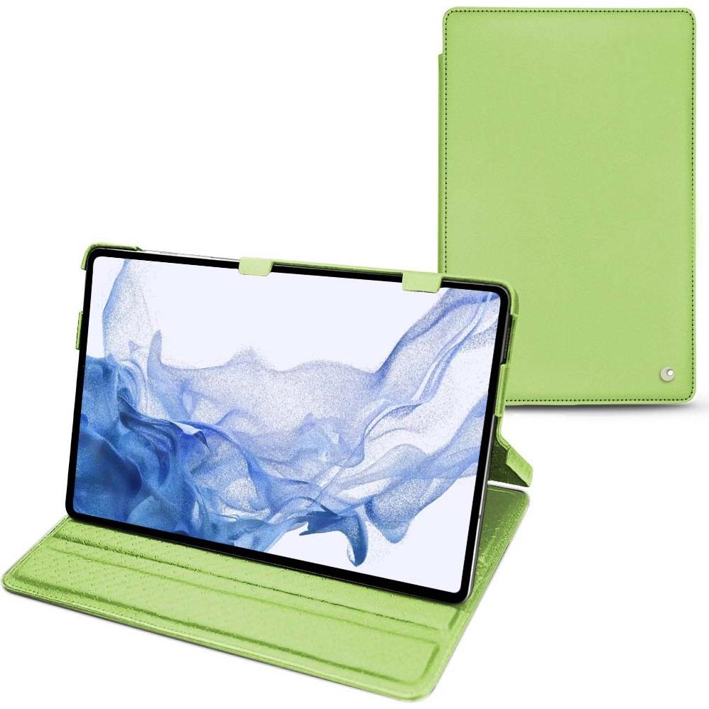 Thumbnail - Noreve Lederschutzhülle horizontal (Galaxy Tab S8 Ultra), Tablet Hülle, Grün