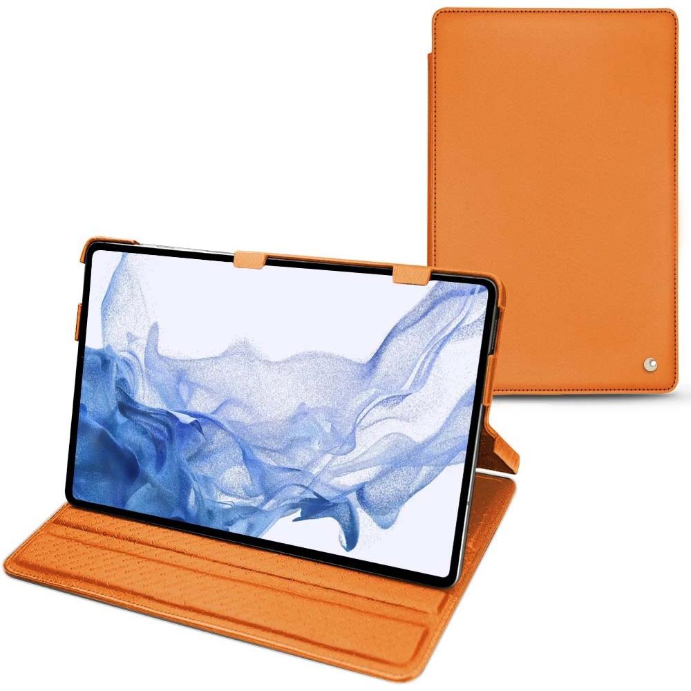 Noreve Lederschutzhülle horizontal (Galaxy Tab S8 Ultra), Tablet Hülle, Orange