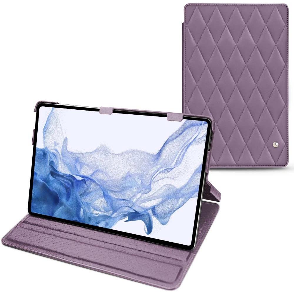 Noreve Lederschutzhülle horizontal (Galaxy Tab S8 Ultra), Tablet Hülle, Violett