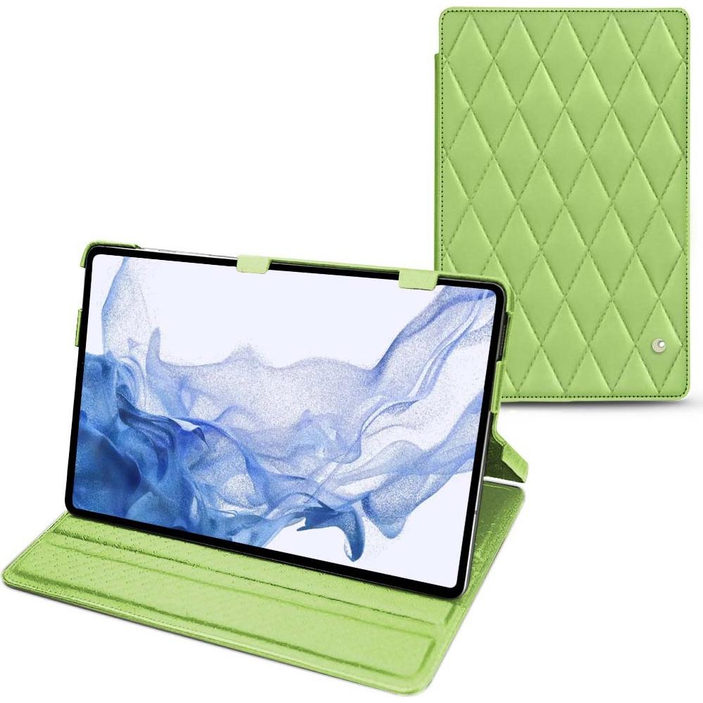 Noreve Lederschutzhülle horizontal (Galaxy Tab S8 Ultra), Tablet Hülle, Grün