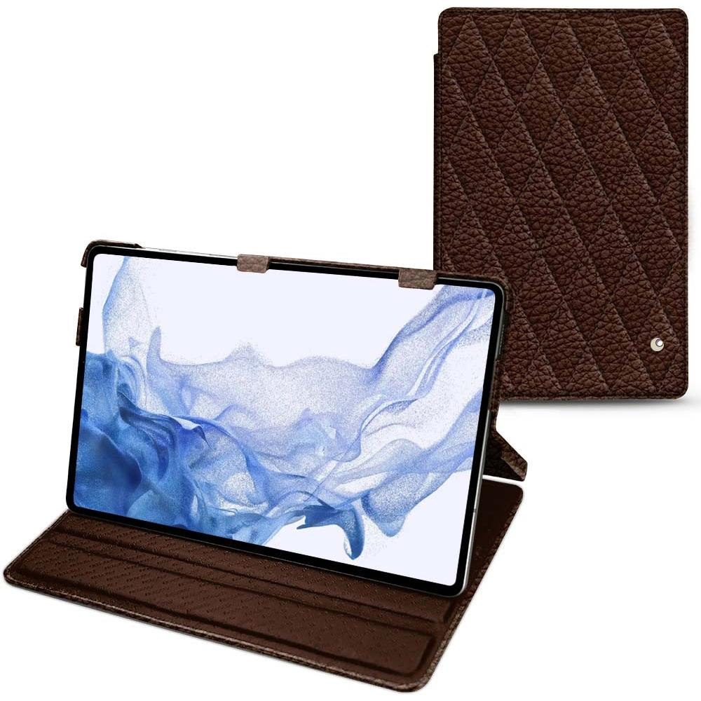 Noreve Lederschutzhülle horizontal (Galaxy Tab S8 Ultra), Tablet Hülle, Braun